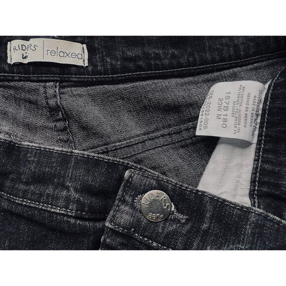 LEE RIDERS BLACK RELAXED STRETCH BAND JEANS WOMENS PLUS SZ 20W HIGH WAIST 13" FR - Picture 4 of 4